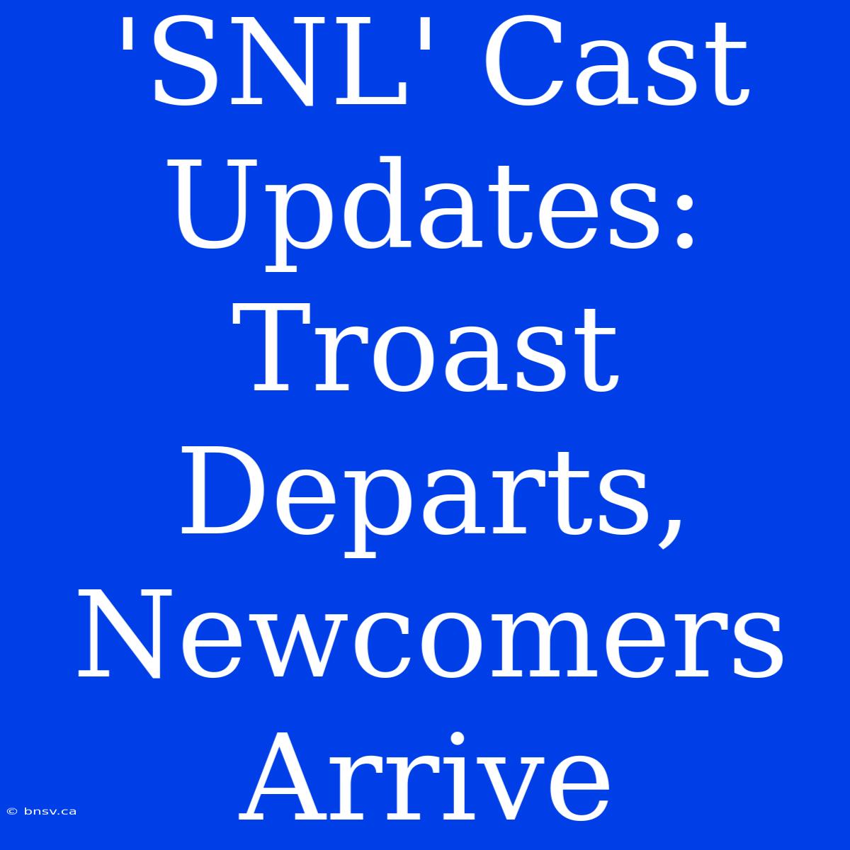 'SNL' Cast Updates: Troast Departs, Newcomers Arrive