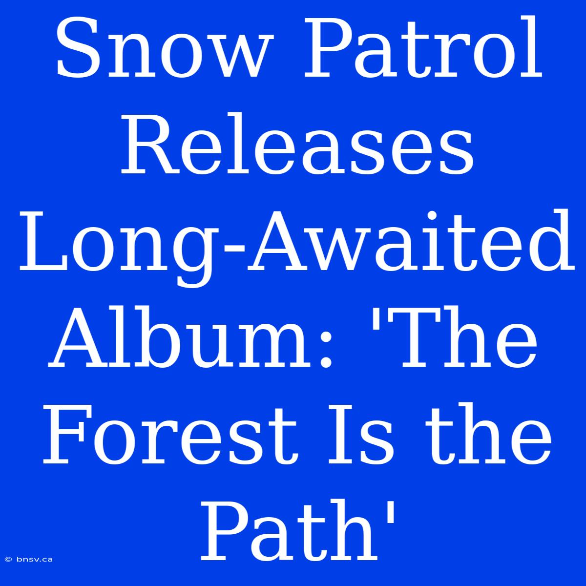 Snow Patrol Releases Long-Awaited Album: 'The Forest Is The Path'