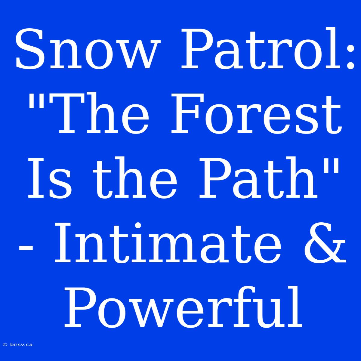 Snow Patrol: 