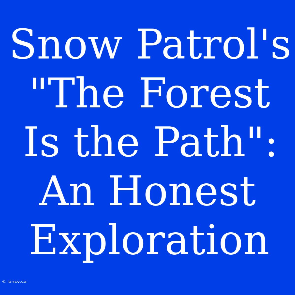 Snow Patrol's 