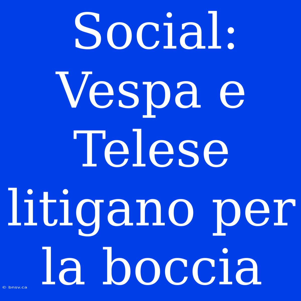 Social: Vespa E Telese Litigano Per La Boccia