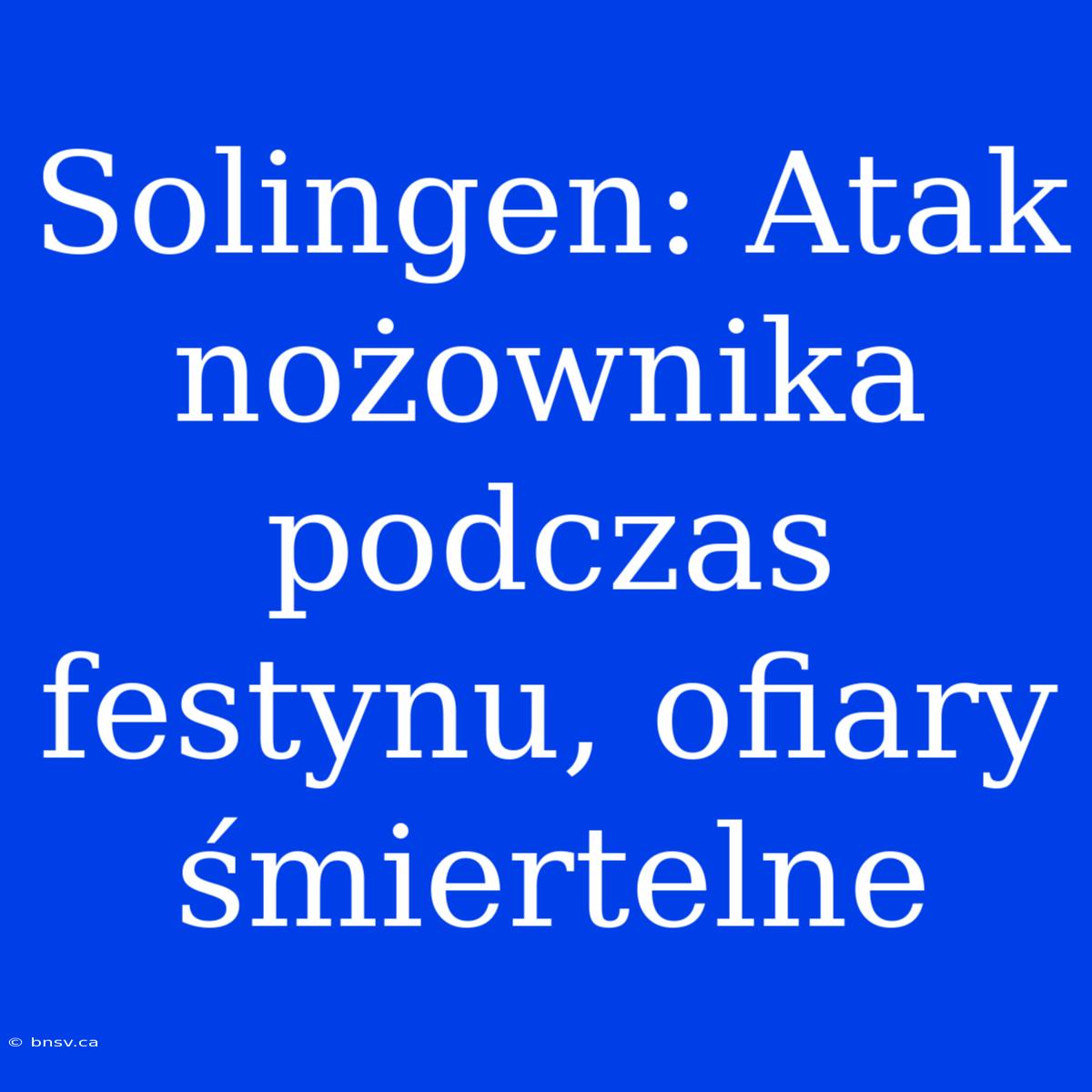 Solingen: Atak Nożownika Podczas Festynu, Ofiary Śmiertelne