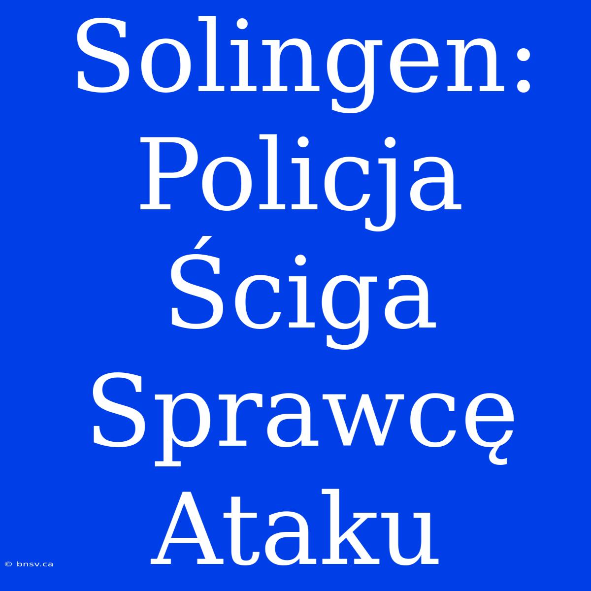 Solingen: Policja Ściga Sprawcę Ataku