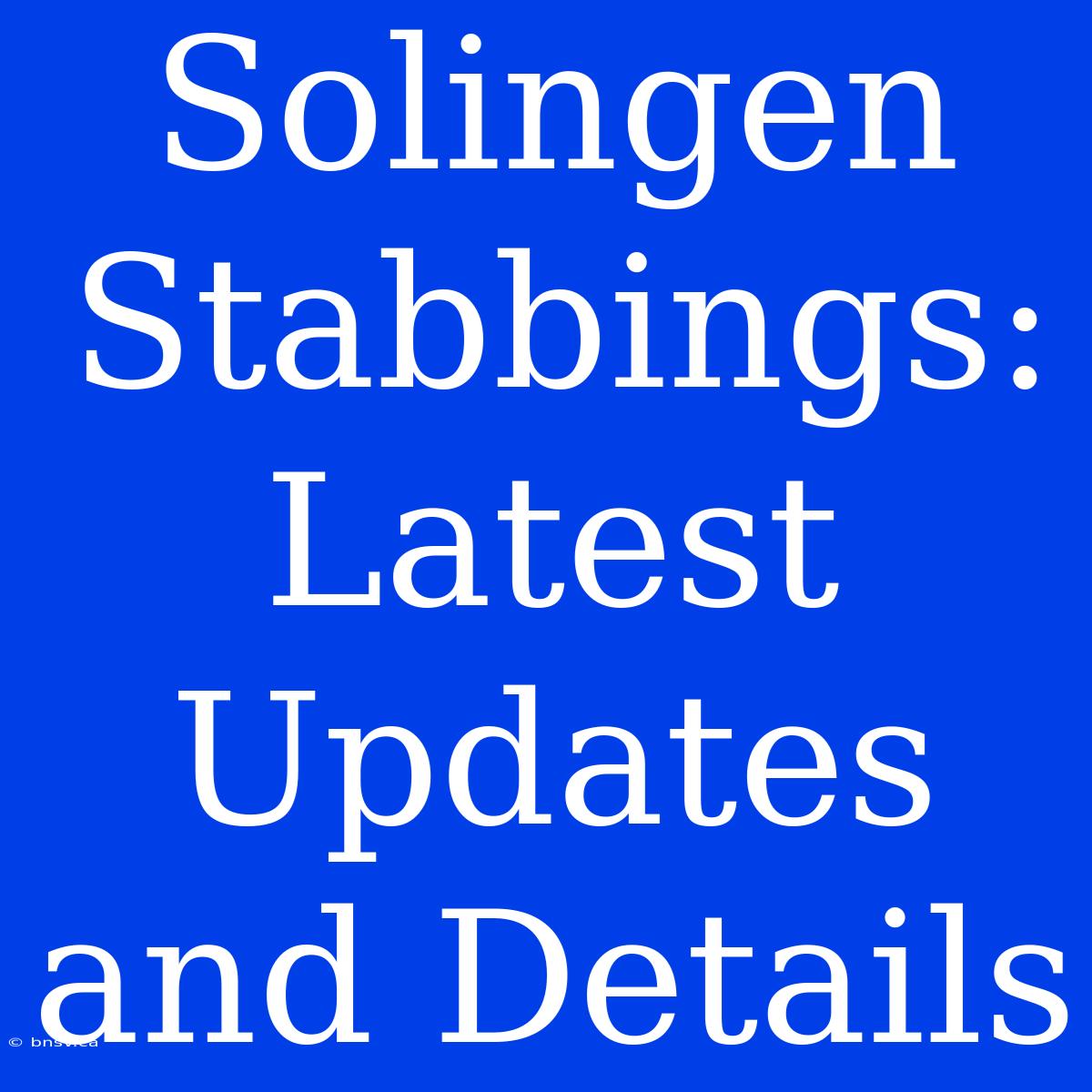 Solingen Stabbings: Latest Updates And Details