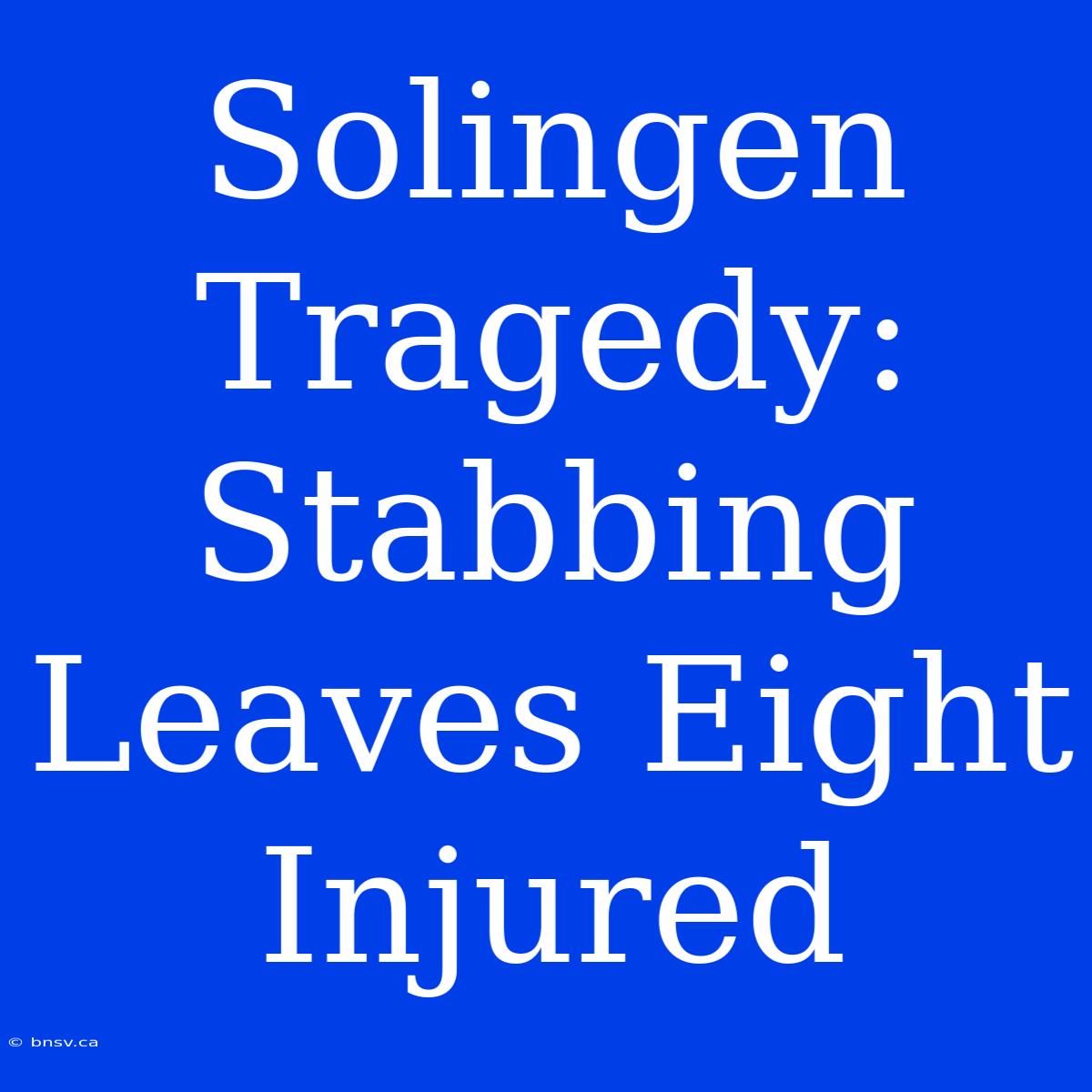 Solingen Tragedy: Stabbing Leaves Eight Injured