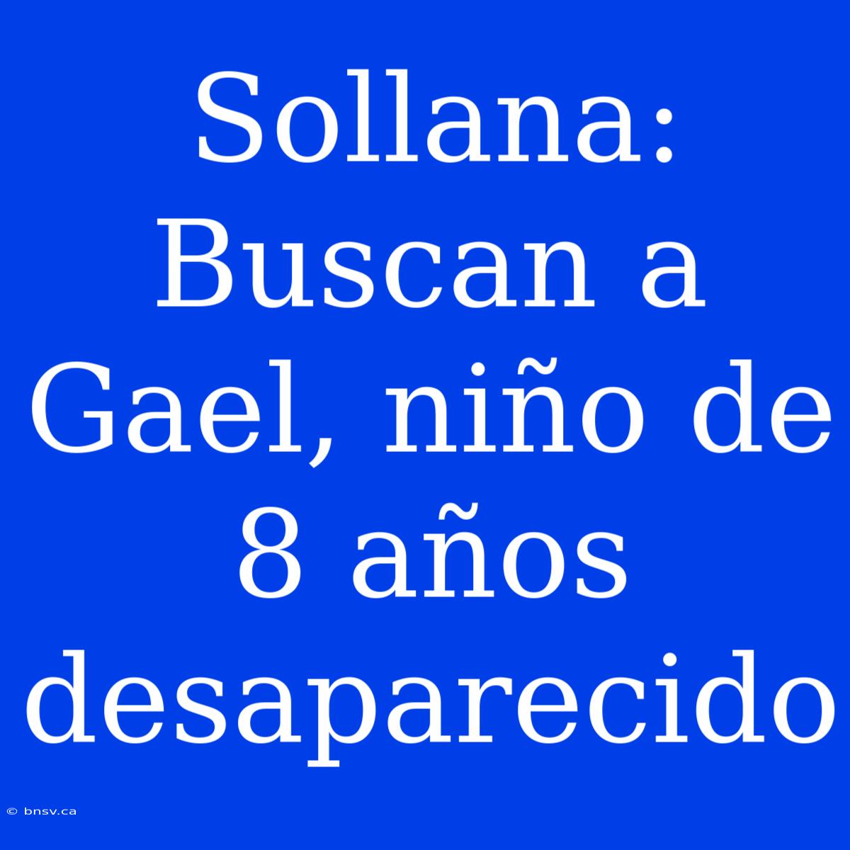 Sollana: Buscan A Gael, Niño De 8 Años Desaparecido