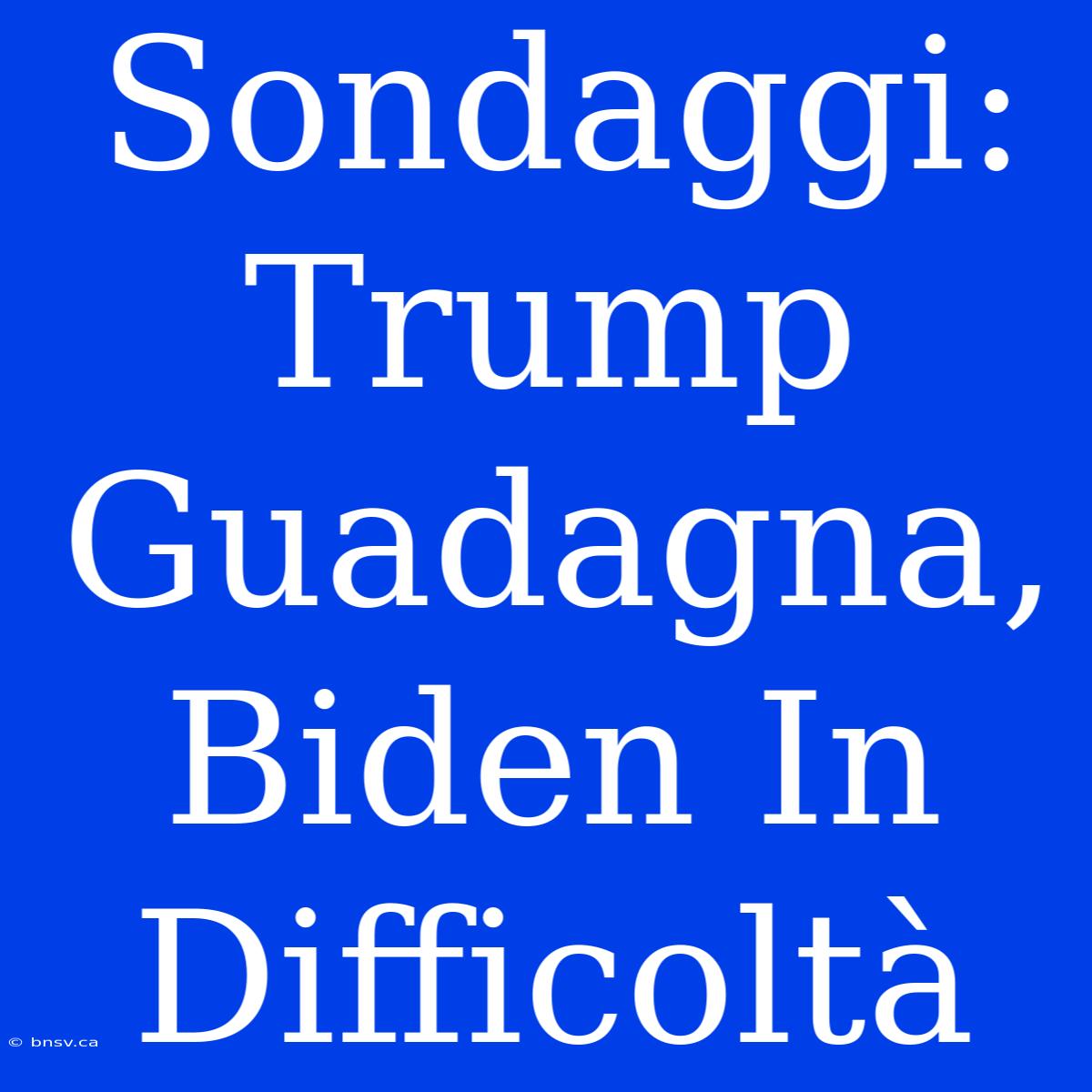 Sondaggi: Trump Guadagna, Biden In Difficoltà