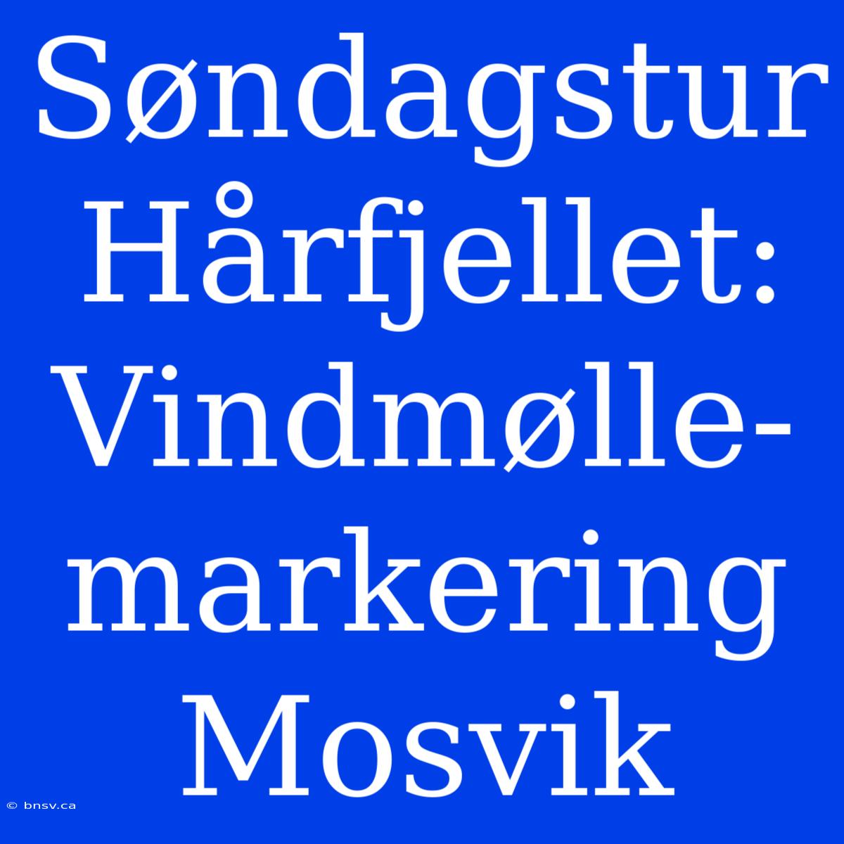 Søndagstur Hårfjellet: Vindmølle-markering Mosvik