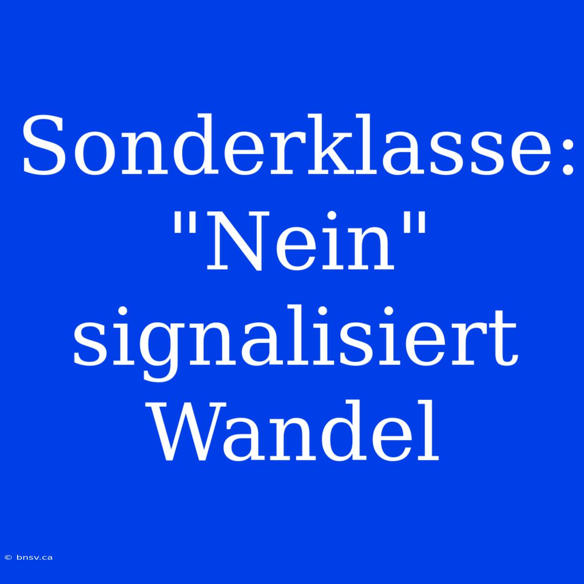 Sonderklasse: 