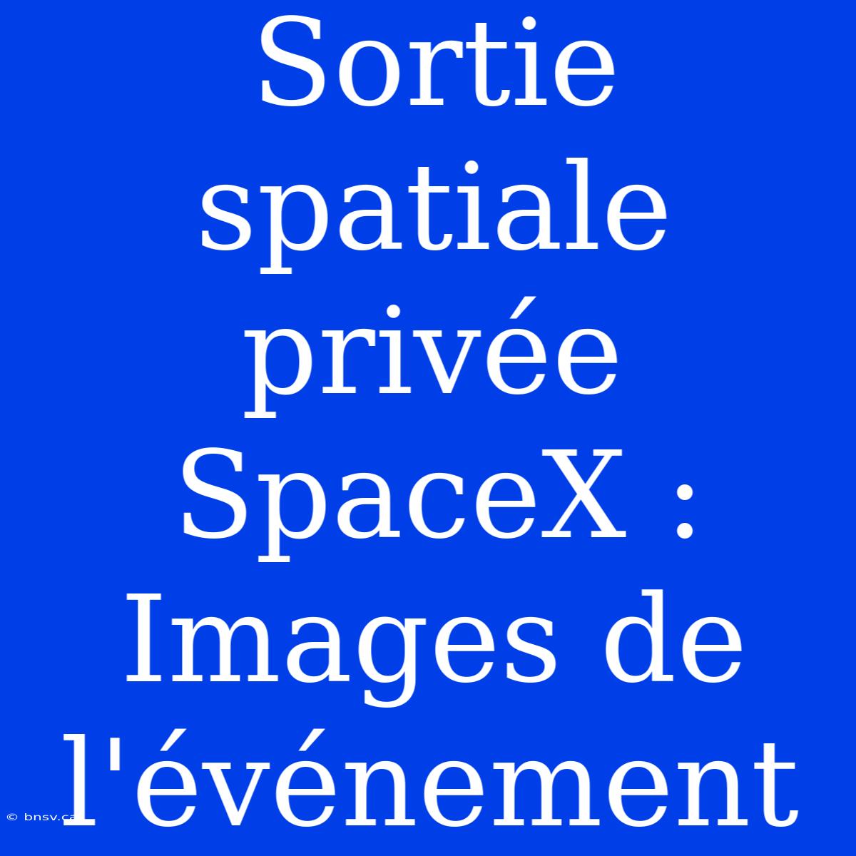 Sortie Spatiale Privée SpaceX : Images De L'événement