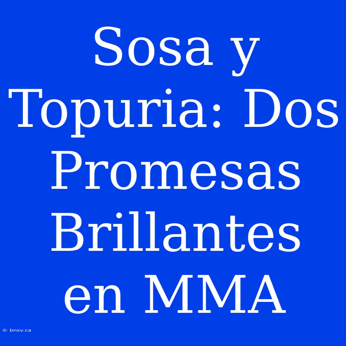 Sosa Y Topuria: Dos Promesas Brillantes En MMA