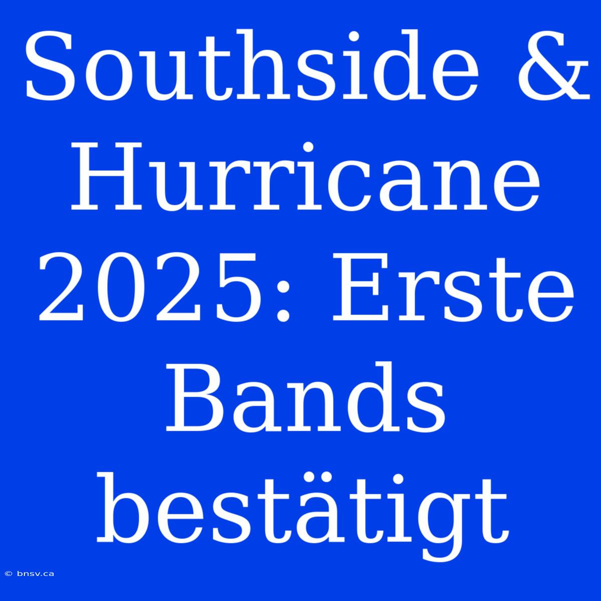 Southside & Hurricane 2025: Erste Bands Bestätigt