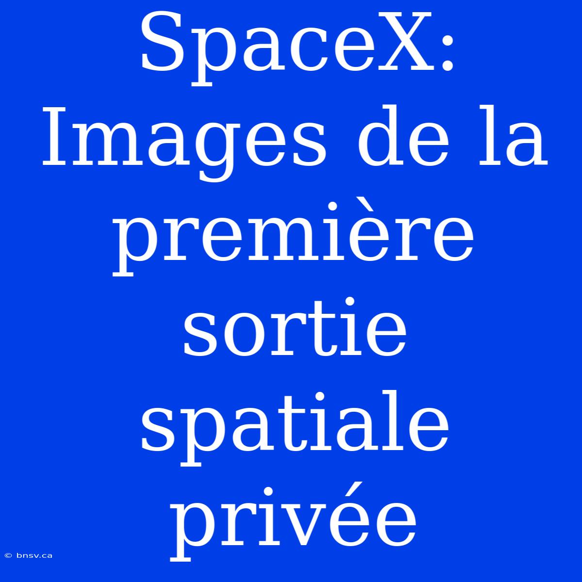 SpaceX: Images De La Première Sortie Spatiale Privée