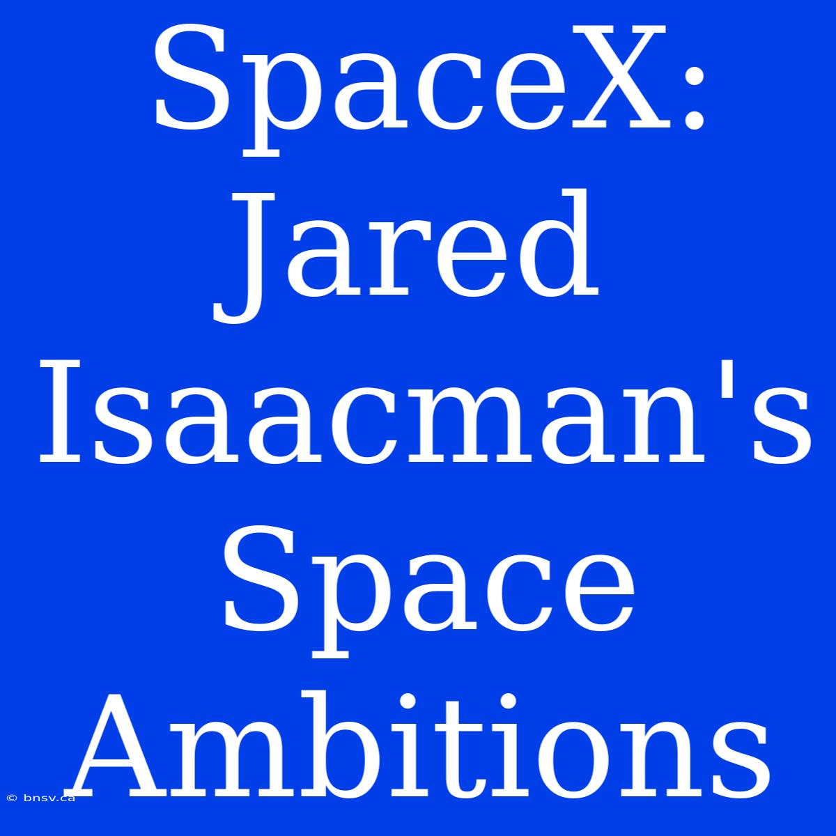 SpaceX: Jared Isaacman's Space Ambitions