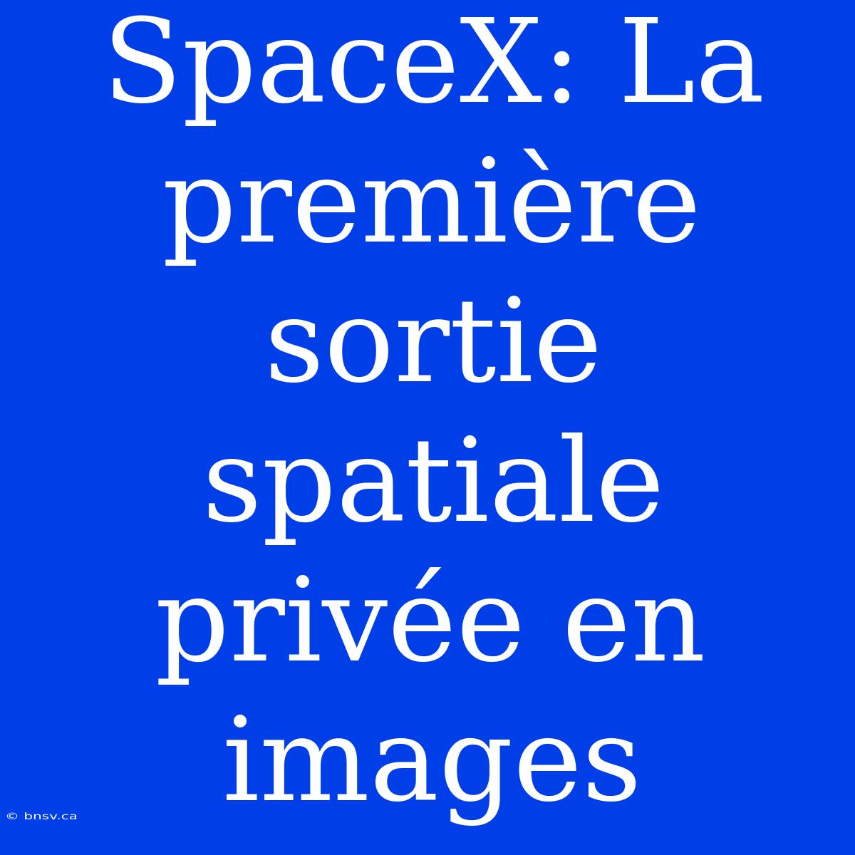 SpaceX: La Première Sortie Spatiale Privée En Images