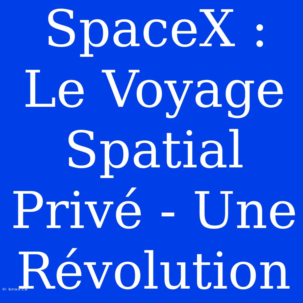 SpaceX : Le Voyage Spatial Privé - Une Révolution