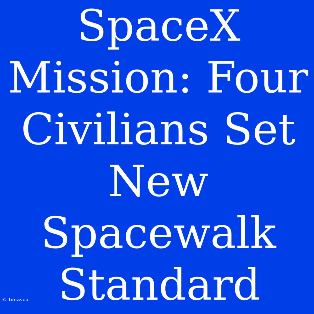 SpaceX Mission: Four Civilians Set New Spacewalk Standard