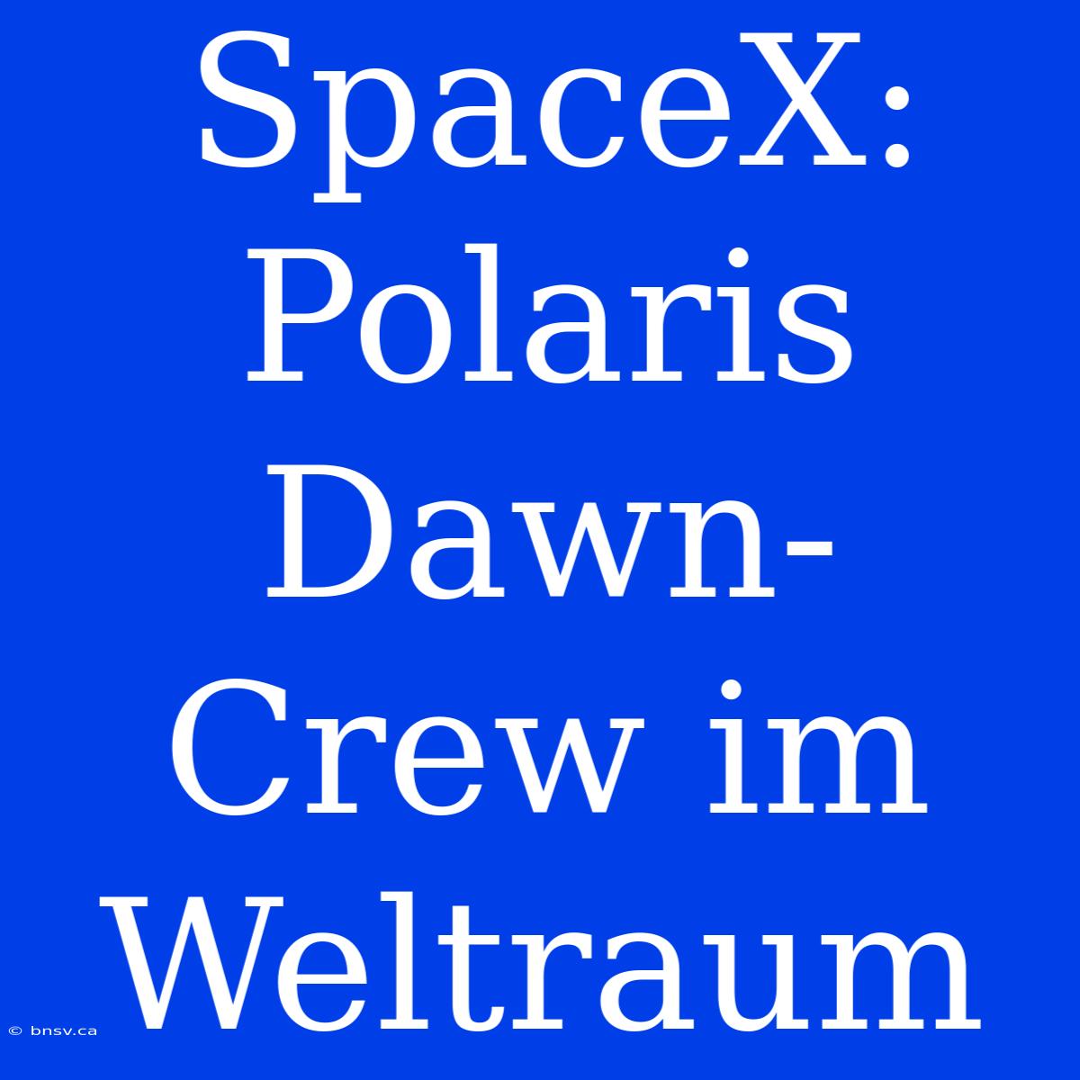 SpaceX: Polaris Dawn-Crew Im Weltraum