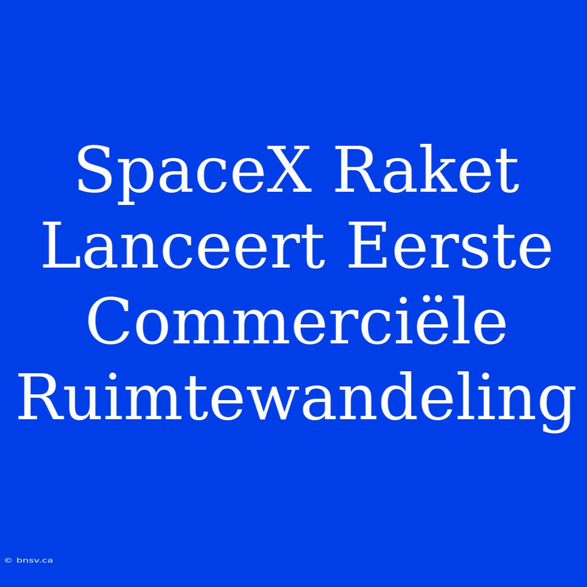 SpaceX Raket Lanceert Eerste Commerciële Ruimtewandeling