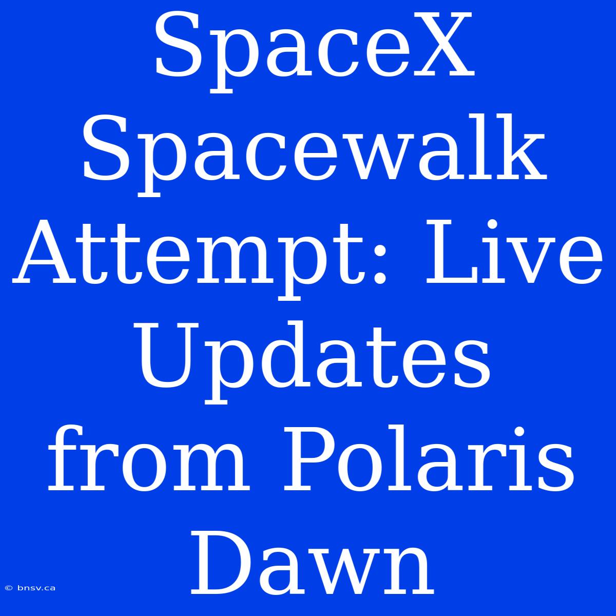 SpaceX Spacewalk Attempt: Live Updates From Polaris Dawn