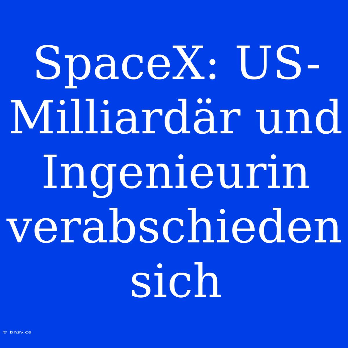 SpaceX: US-Milliardär Und Ingenieurin Verabschieden Sich