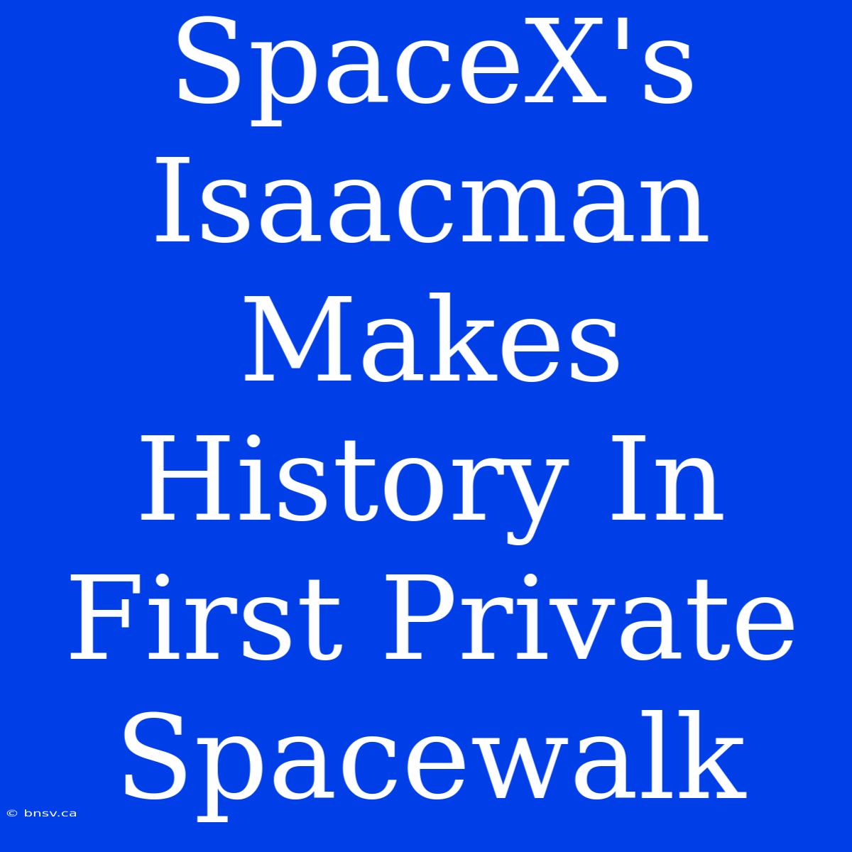 SpaceX's Isaacman Makes History In First Private Spacewalk