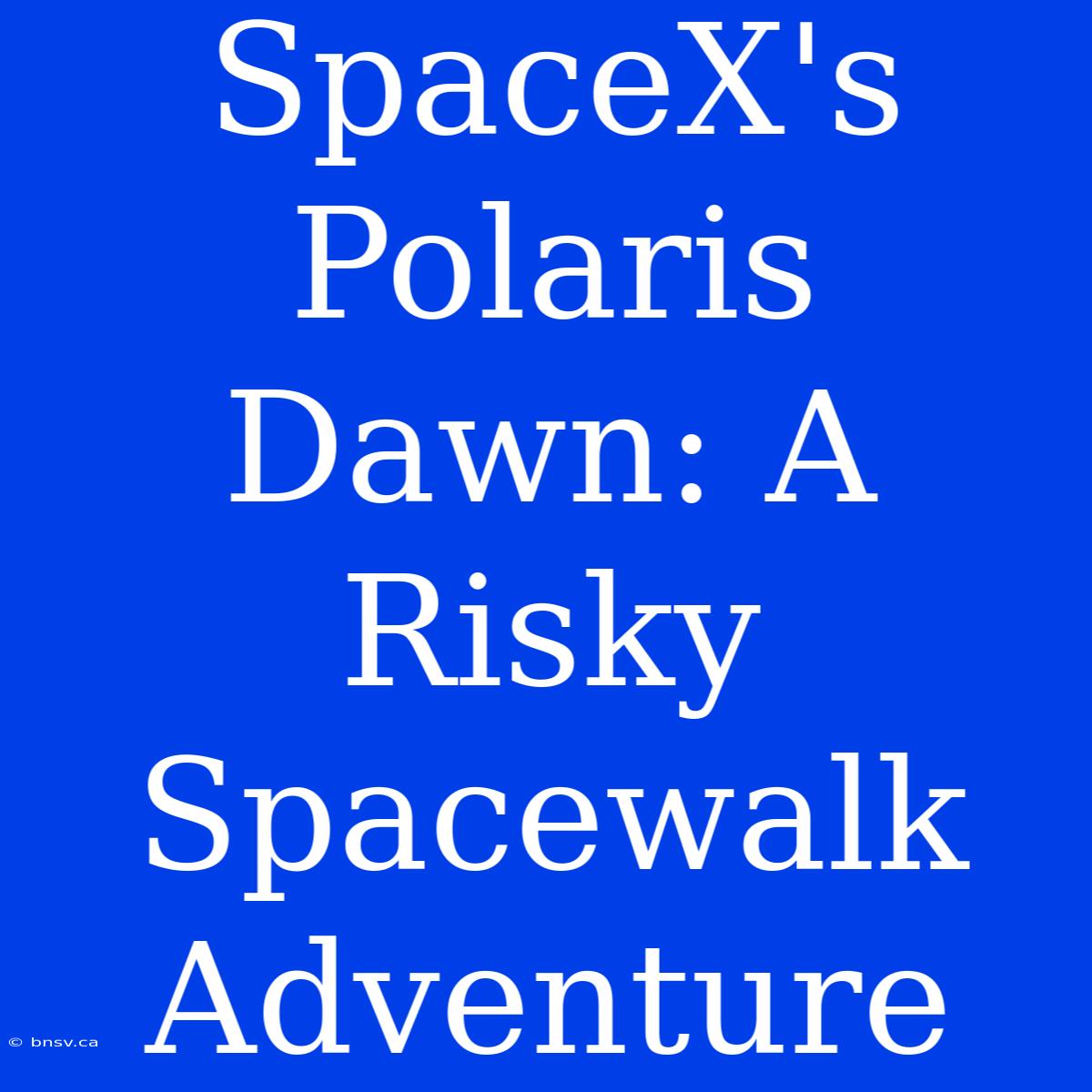 SpaceX's Polaris Dawn: A Risky Spacewalk Adventure