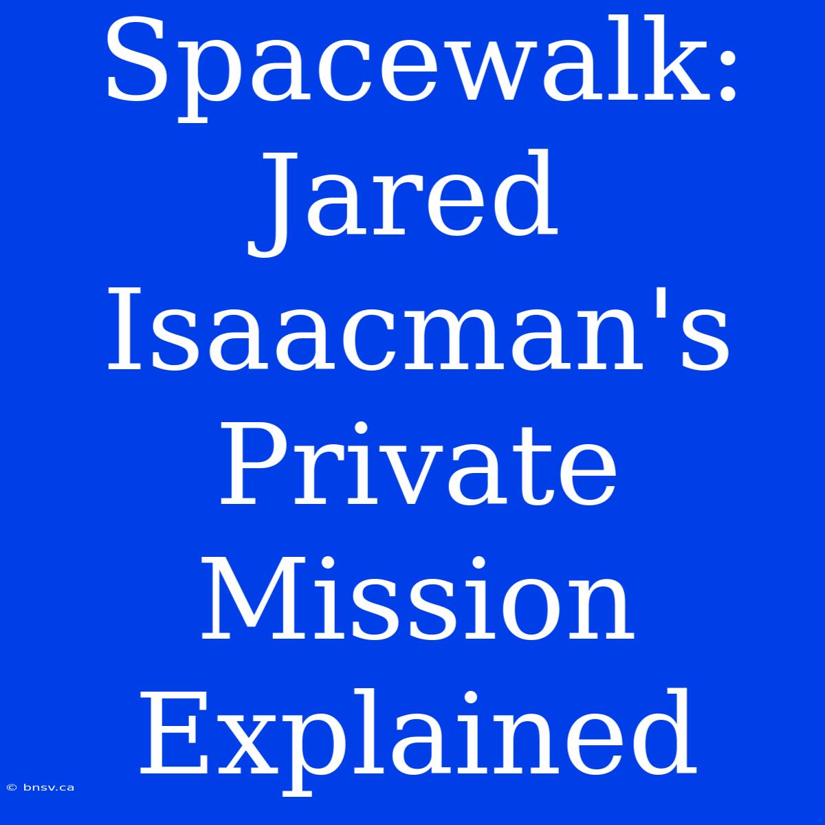 Spacewalk: Jared Isaacman's Private Mission Explained