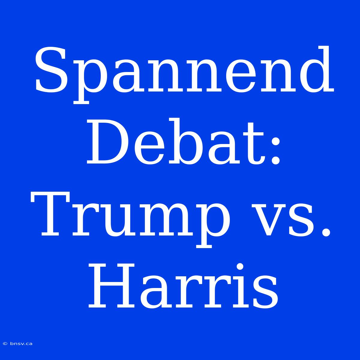 Spannend Debat: Trump Vs. Harris