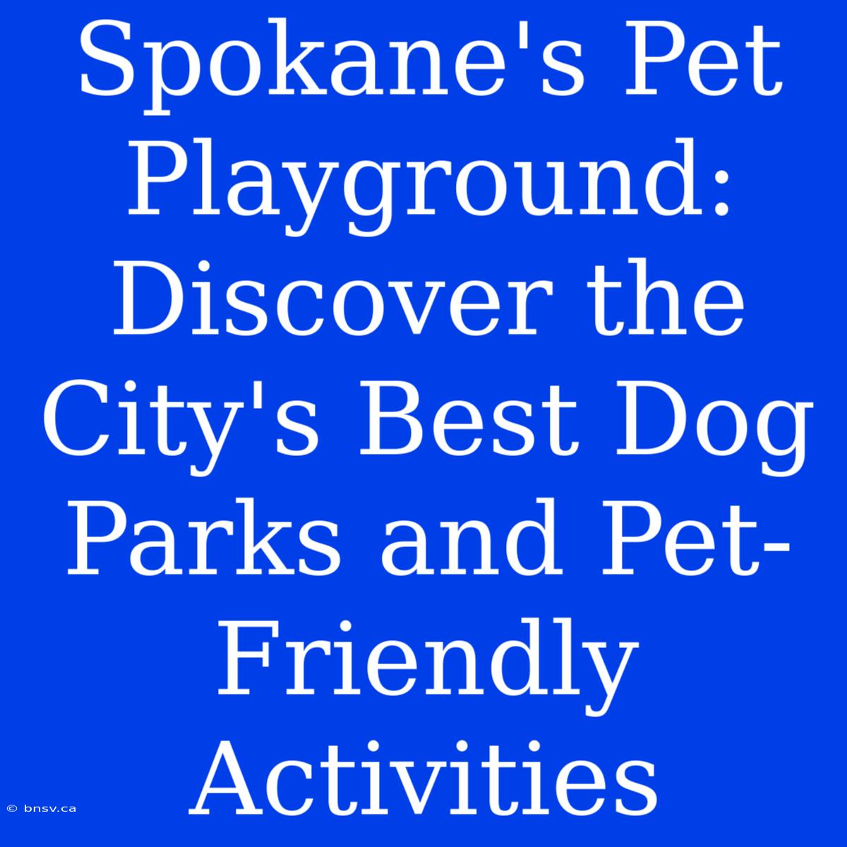 Spokane's Pet Playground: Discover The City's Best Dog Parks And Pet-Friendly Activities