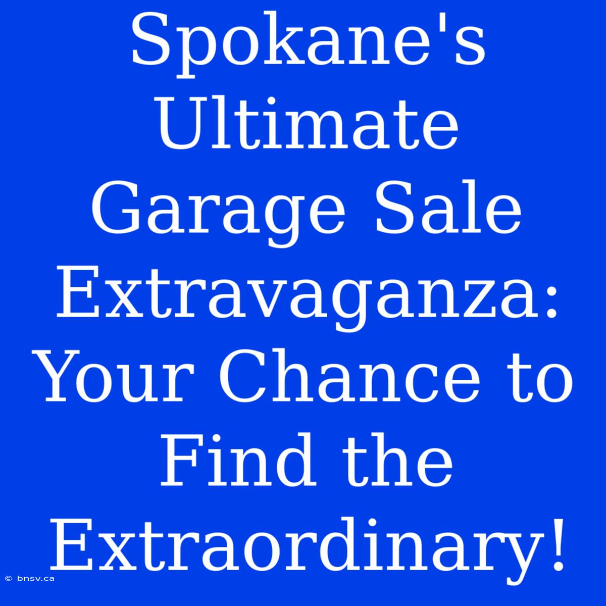 Spokane's Ultimate Garage Sale Extravaganza: Your Chance To Find The Extraordinary!