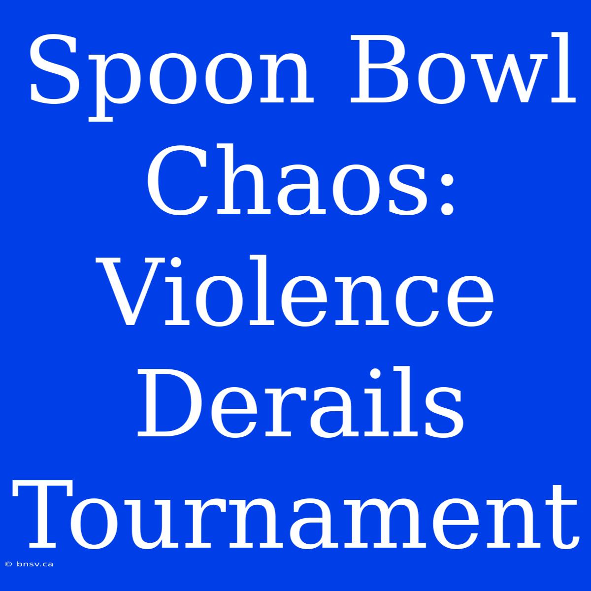 Spoon Bowl Chaos: Violence Derails Tournament