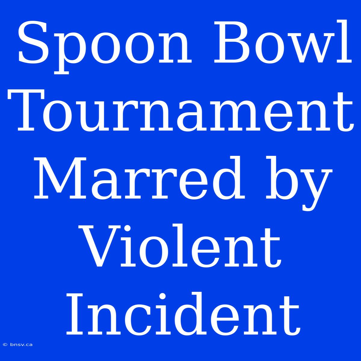 Spoon Bowl Tournament Marred By Violent Incident