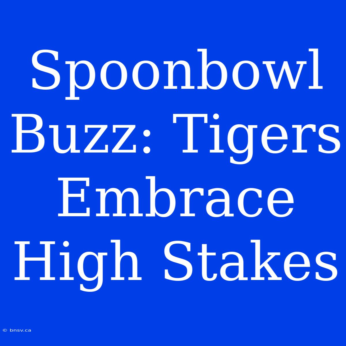 Spoonbowl Buzz: Tigers Embrace High Stakes