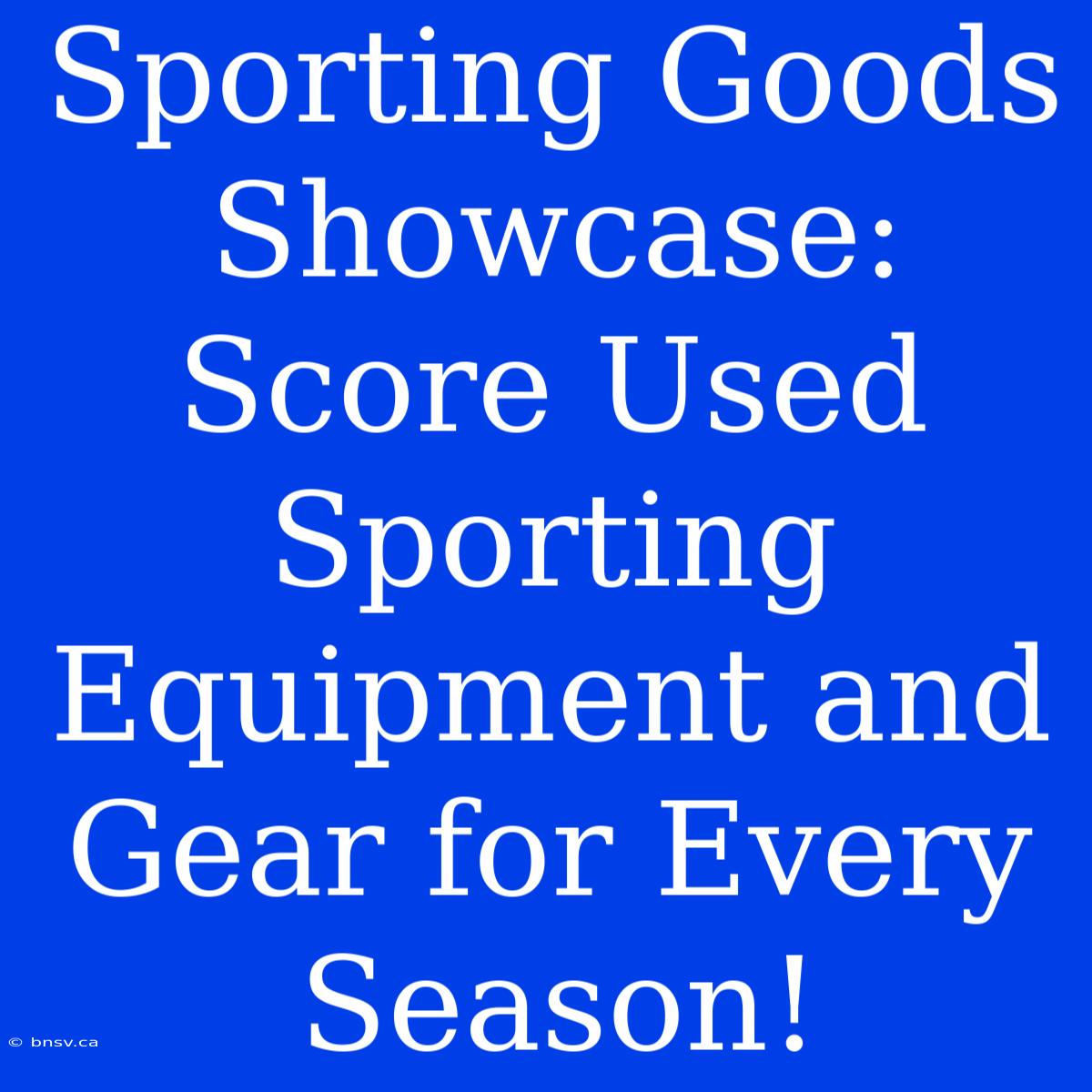 Sporting Goods Showcase: Score Used Sporting Equipment And Gear For Every Season!