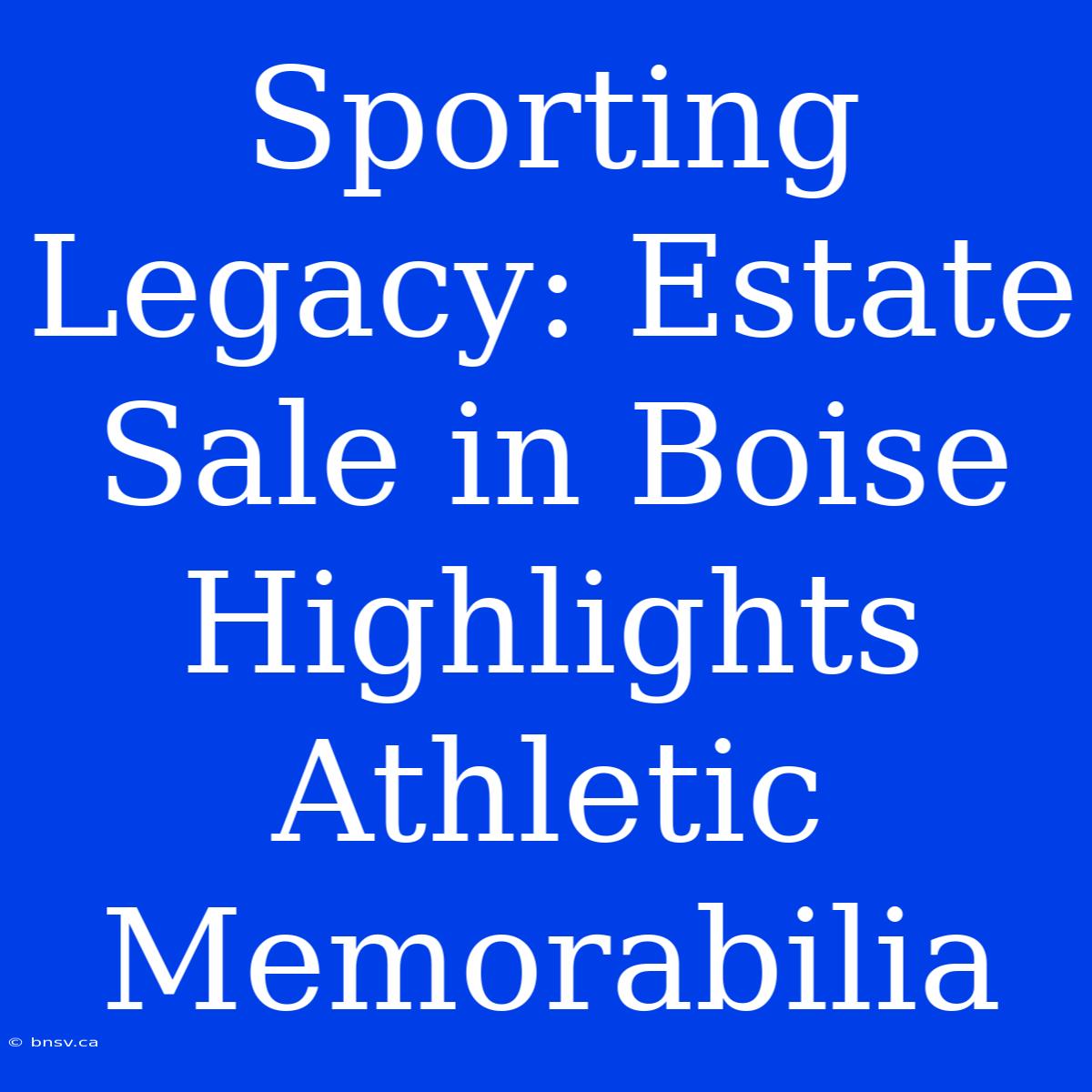 Sporting Legacy: Estate Sale In Boise Highlights Athletic Memorabilia