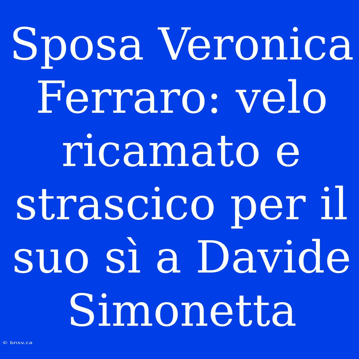 Sposa Veronica Ferraro: Velo Ricamato E Strascico Per Il Suo Sì A Davide Simonetta