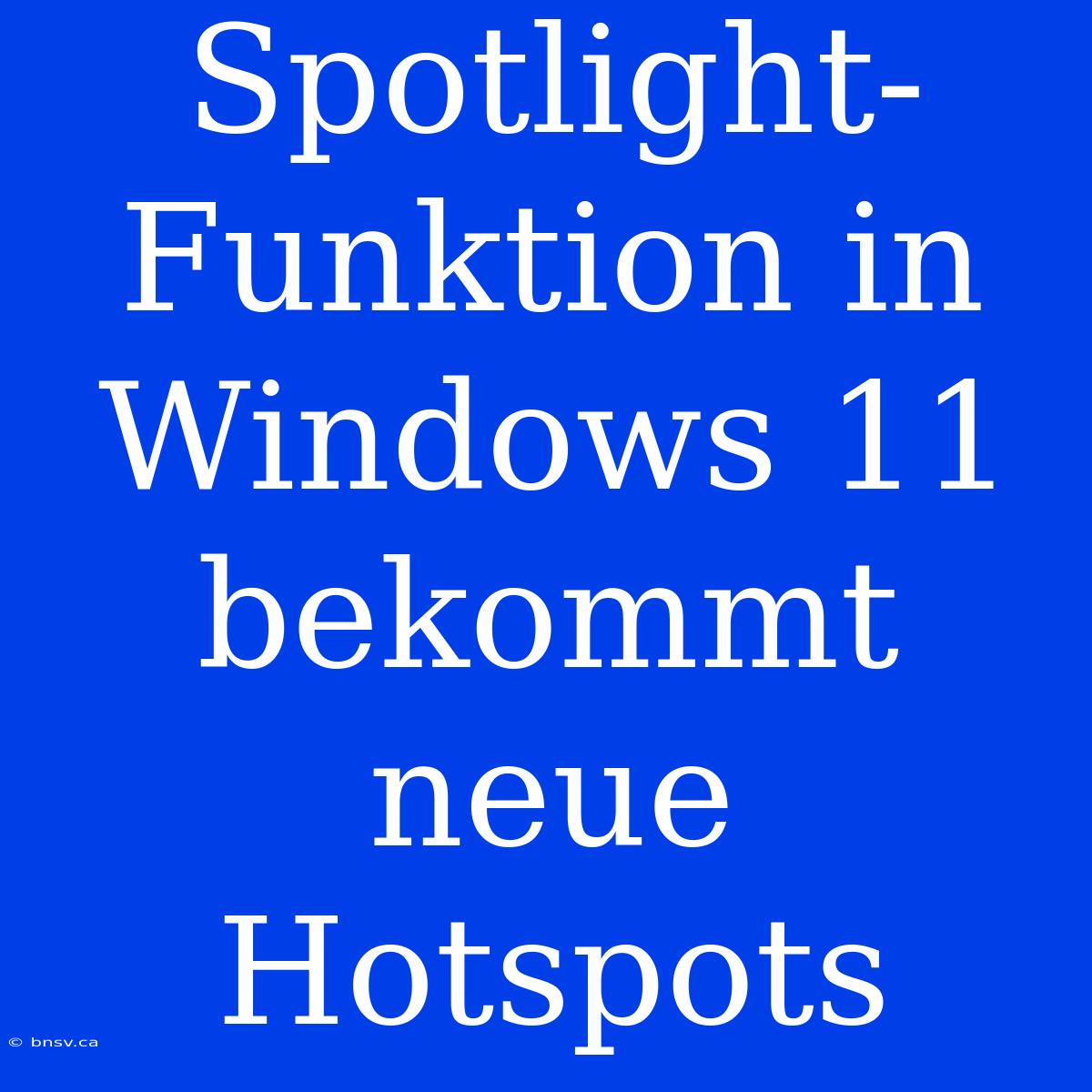 Spotlight-Funktion In Windows 11 Bekommt Neue Hotspots