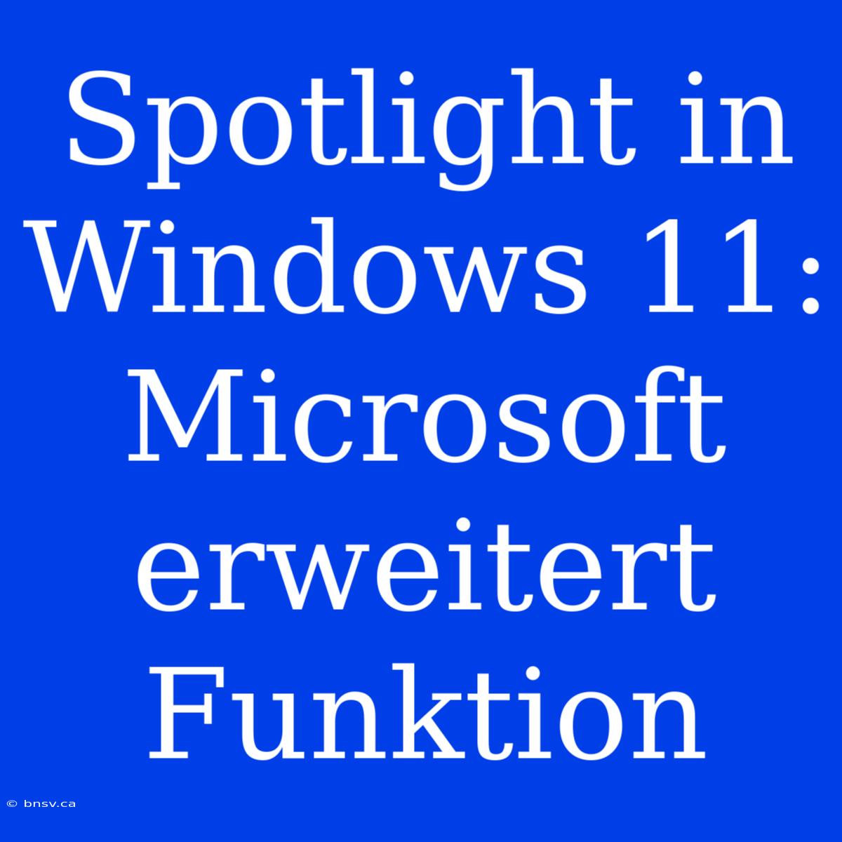 Spotlight In Windows 11: Microsoft Erweitert Funktion