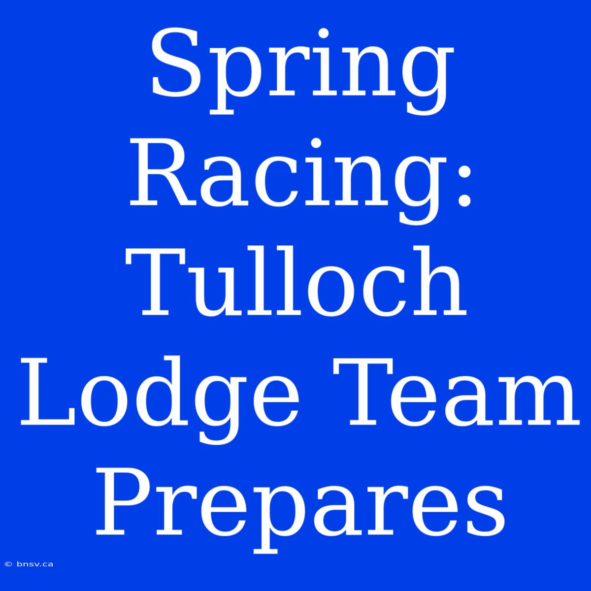 Spring Racing: Tulloch Lodge Team Prepares