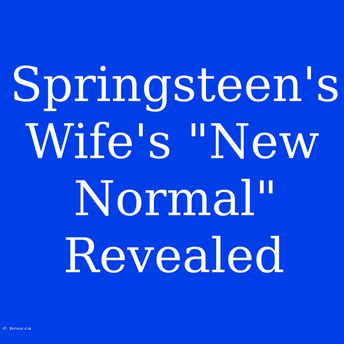 Springsteen's Wife's 