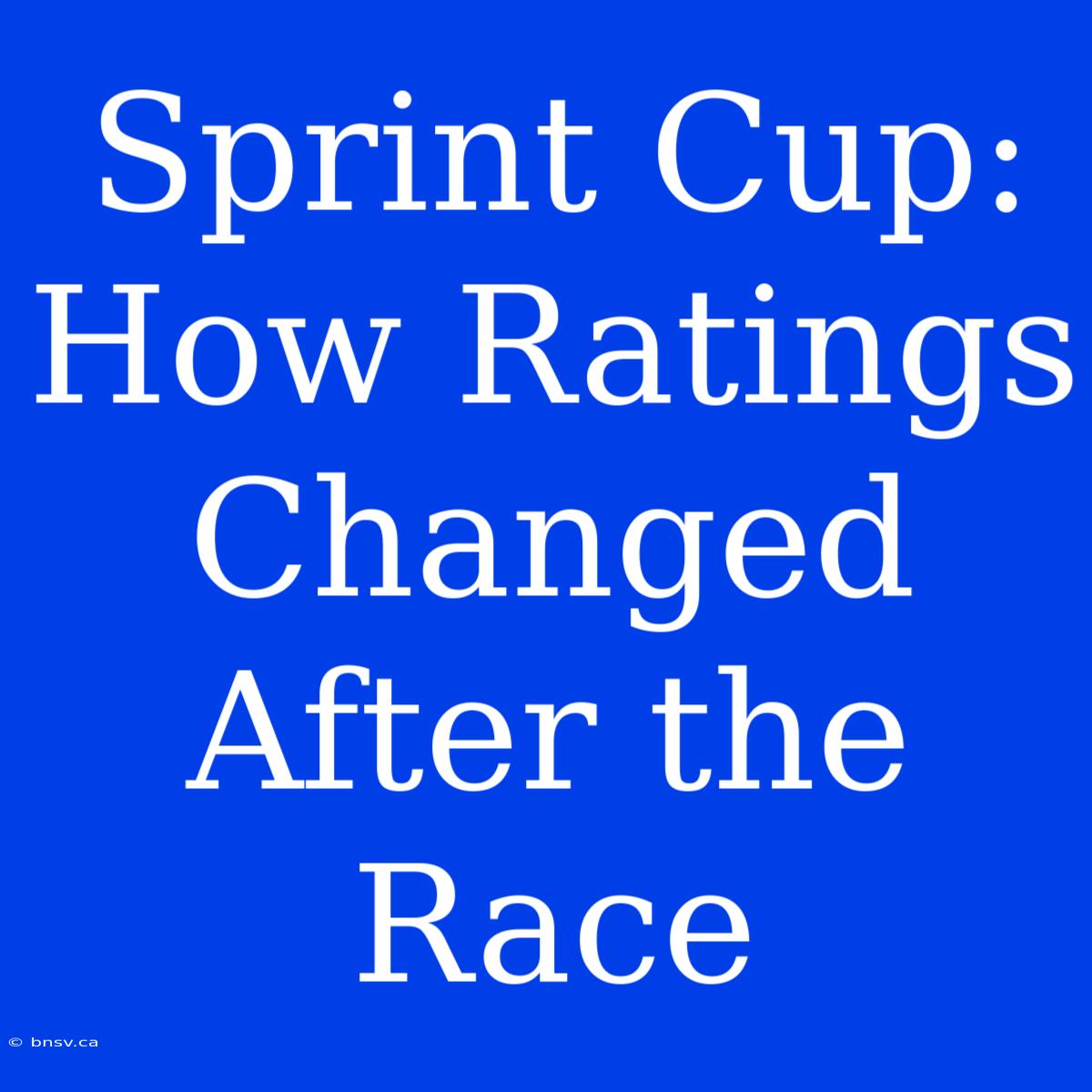 Sprint Cup: How Ratings Changed After The Race