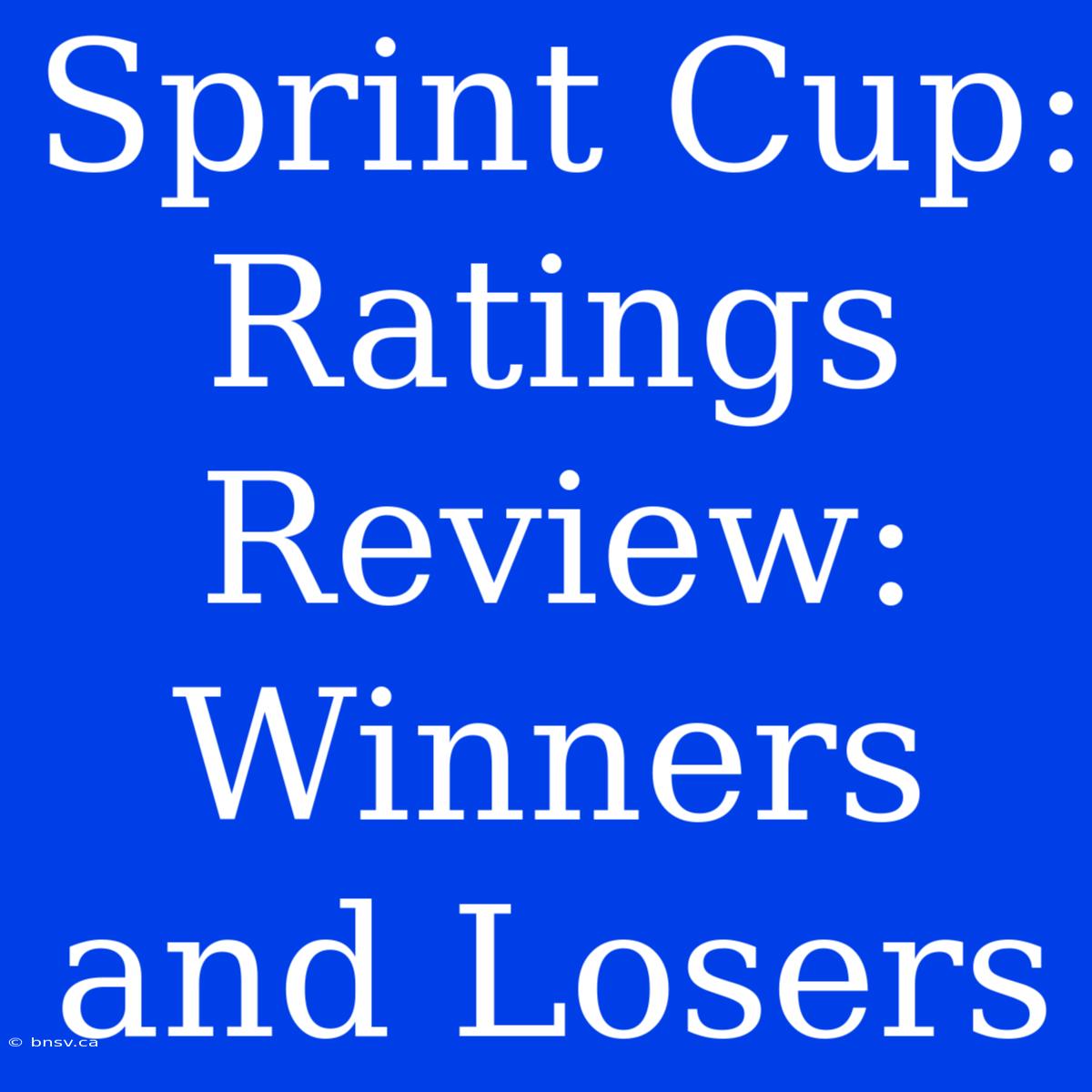 Sprint Cup: Ratings Review: Winners And Losers