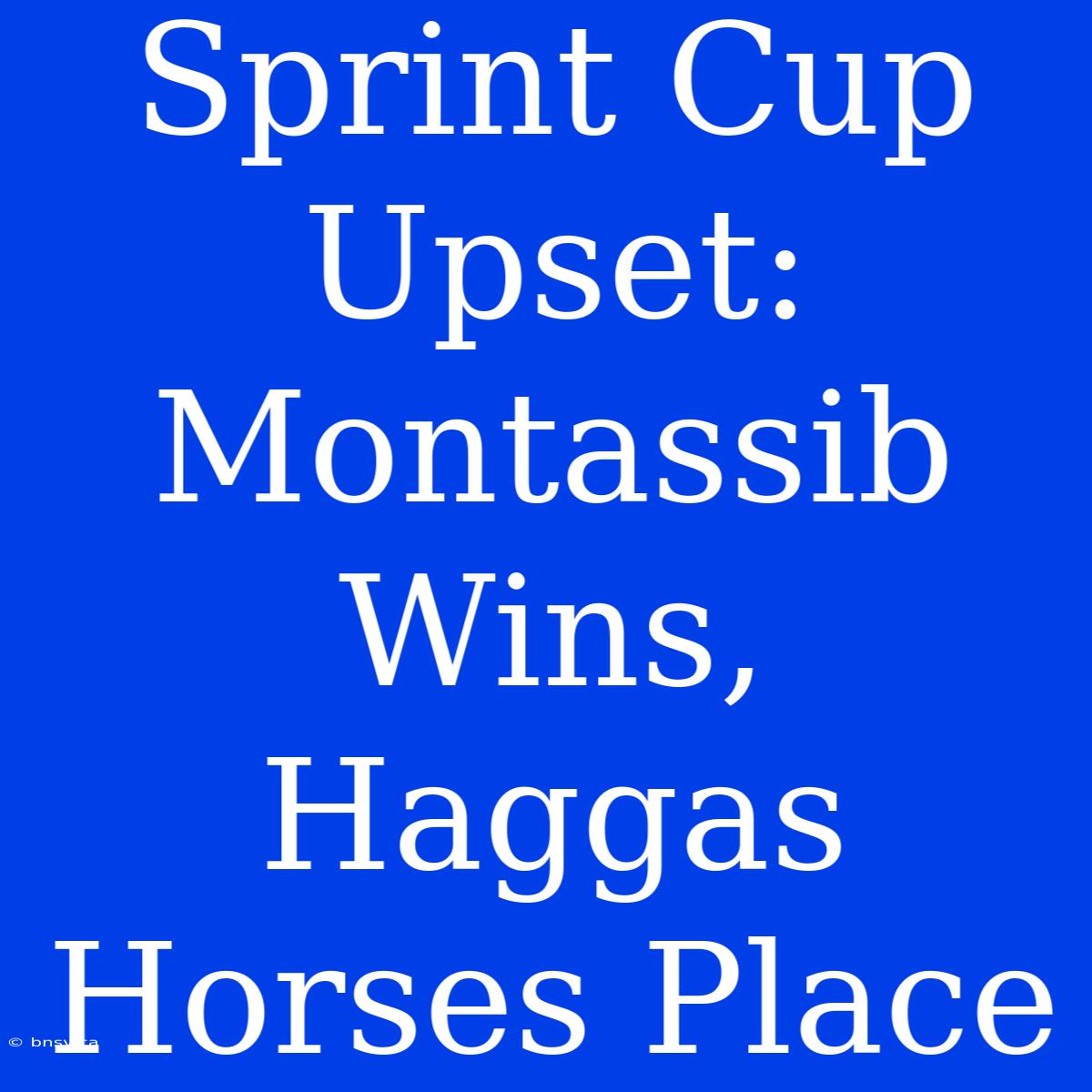 Sprint Cup Upset: Montassib Wins, Haggas Horses Place