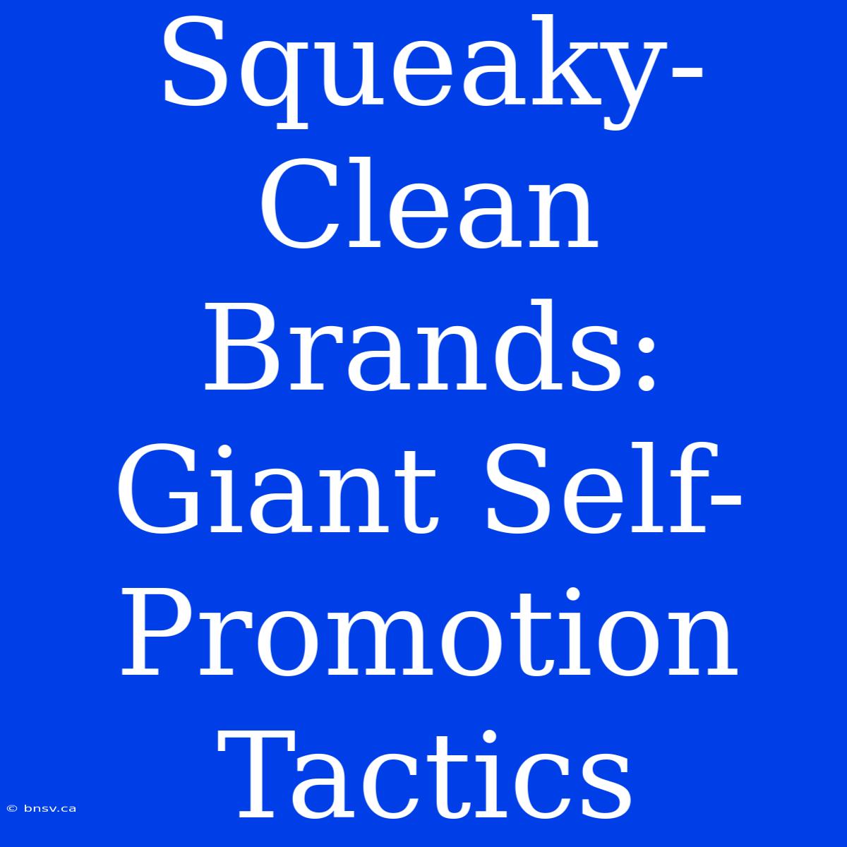 Squeaky-Clean Brands: Giant Self-Promotion Tactics