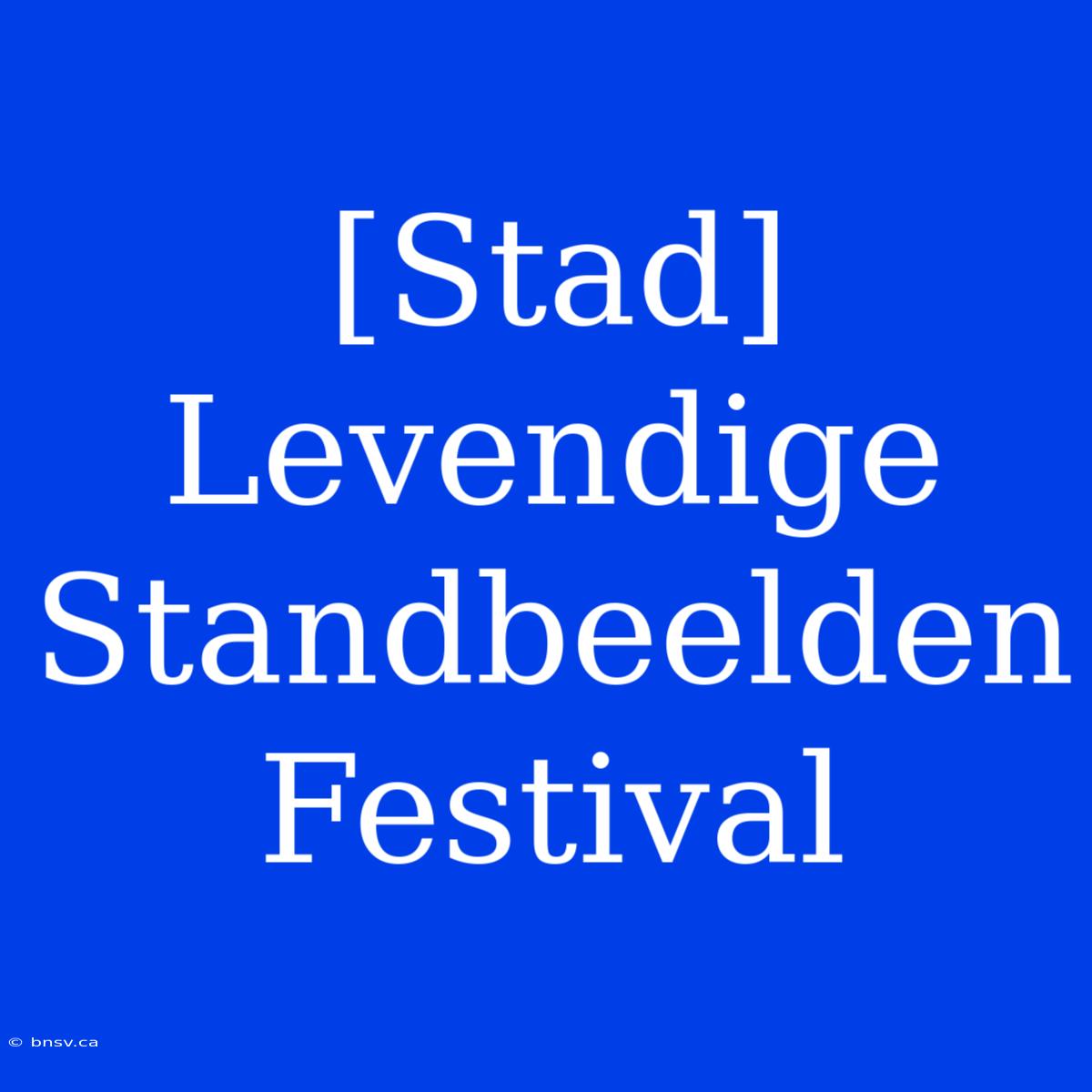 [Stad] Levendige Standbeelden Festival