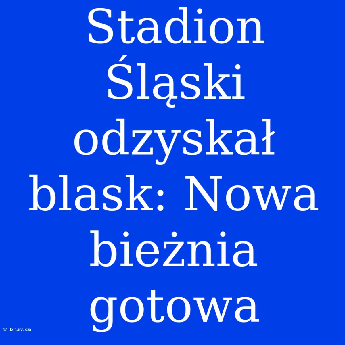 Stadion Śląski Odzyskał Blask: Nowa Bieżnia Gotowa