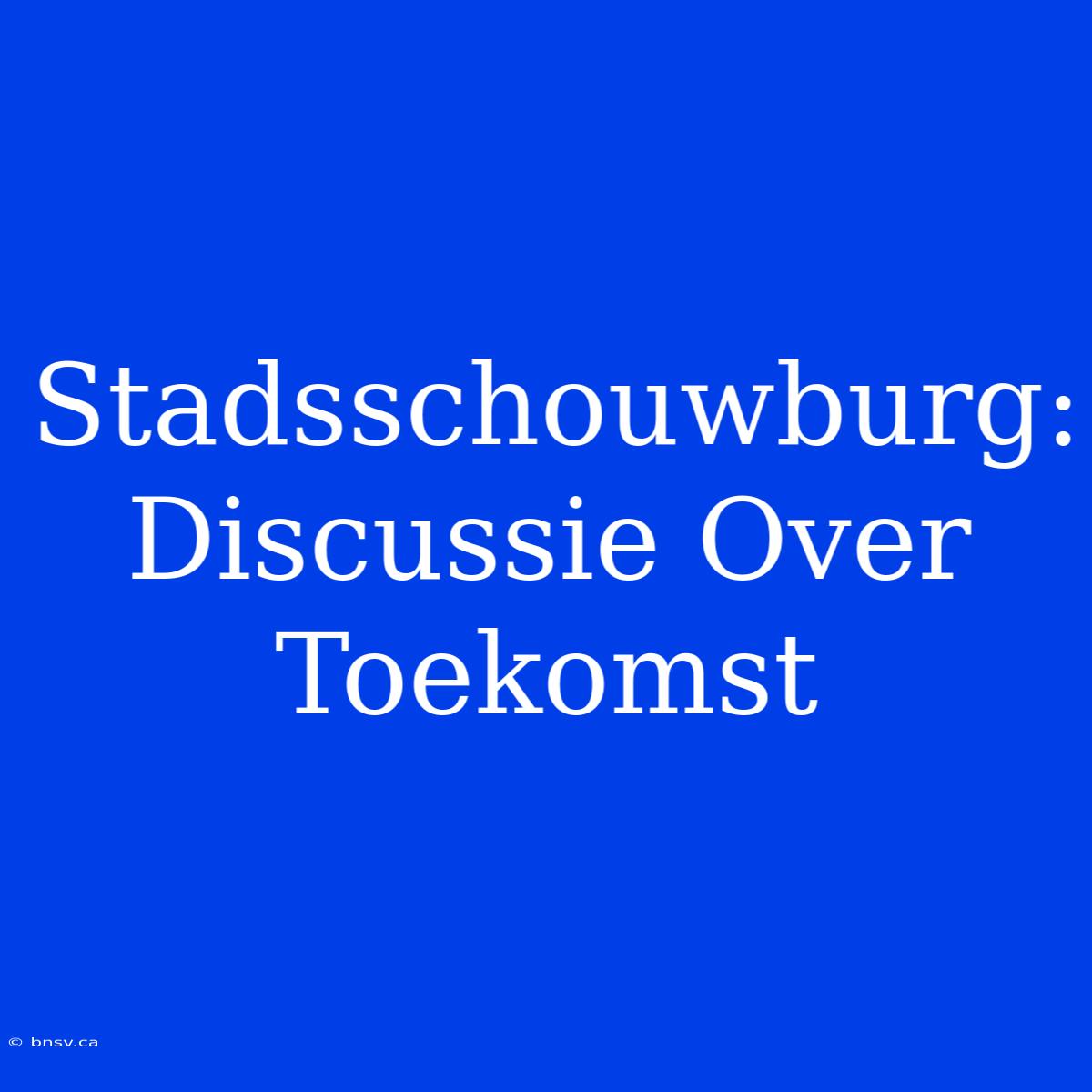 Stadsschouwburg: Discussie Over Toekomst