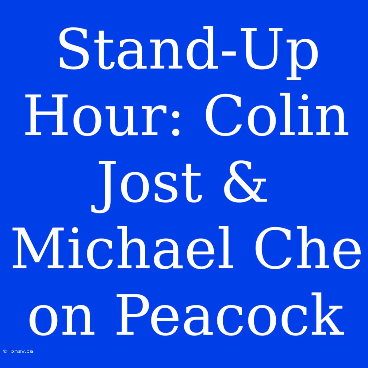 Stand-Up Hour: Colin Jost & Michael Che On Peacock