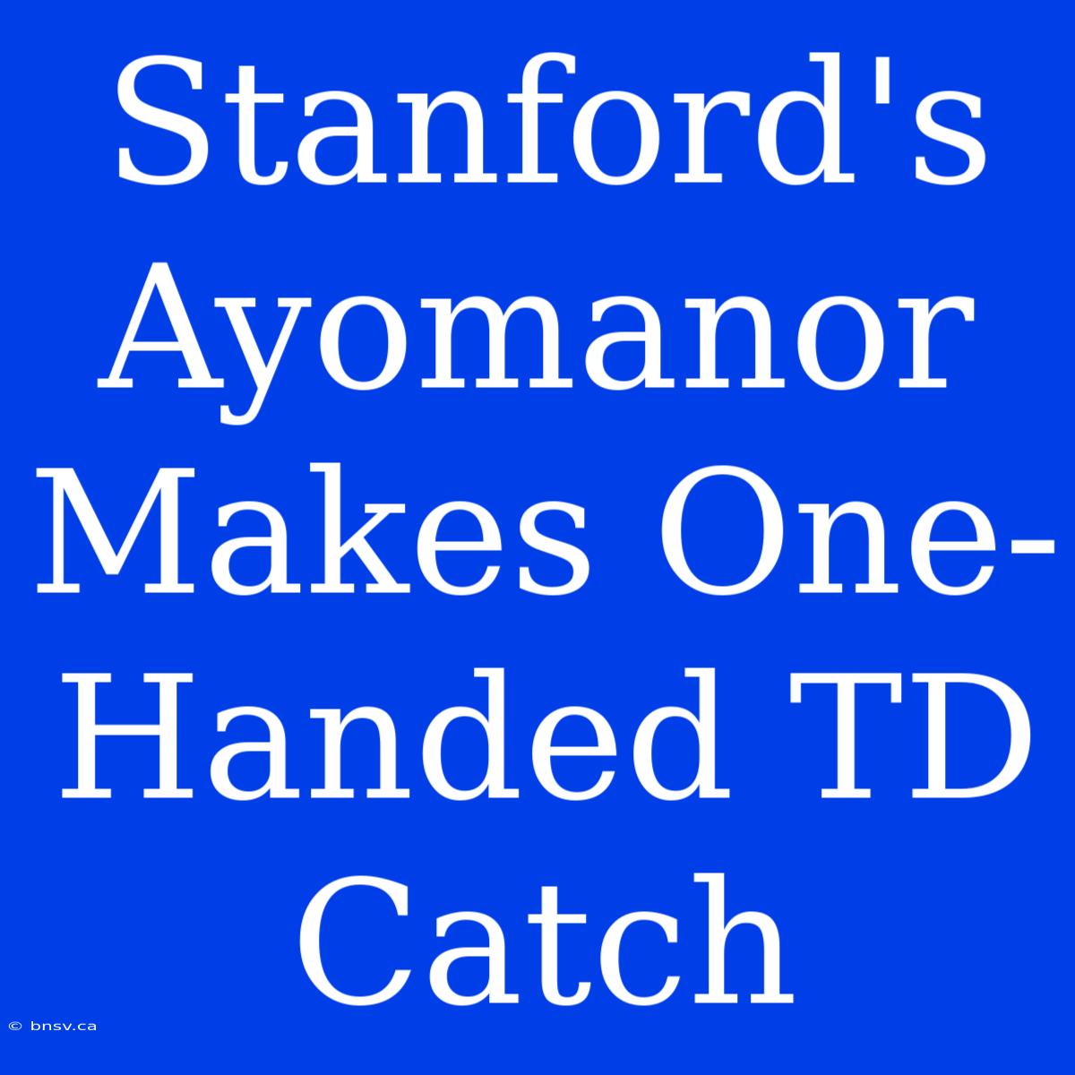 Stanford's Ayomanor Makes One-Handed TD Catch